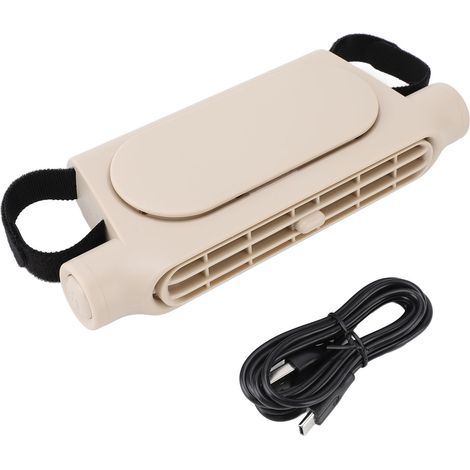 Ventilatore da assedio per auto USB multifunzione, efficace e silenzioso, senza pale, per appui-tête arrière, stile turbo, beige. (1/5)