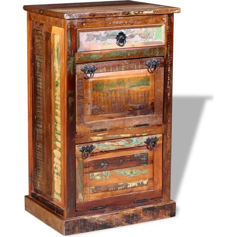Scarpiera scarpiera mobile portaoggetti ingresso corridoio soggiorno 4 ripiani con cassetto multicolor legno di recupero 020021353
