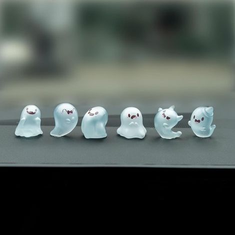 Decoración luminosa de fantasmas para el salpicadero del coche，6 piezas de divertidas decoraciones de fantasmas para el salpicadero del coche (1/5)