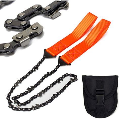 Scie à bois, 11 Dents en Acier Pocket Chainsaw, Scie a Chaine portative, Tronçonneuse de Survie en Plein air Avec sac de Transport Pour le Camping en Plein Air, la Chasse, Randonnées (1/5)