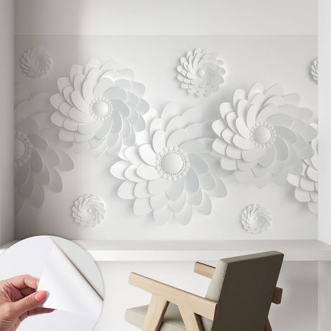 Carta da parati adesiva - lavabile - decorazione murale - per cucina - pellicola decorativa Eleganza floreale 104x70 cm (1/5)