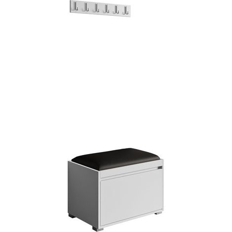 Conjunto para recibidor Comfivo Pinus VIII, Blanco + Soft 011, 0x0x0cm, Aglomerado laminado, Cuero ecológico, Montada en la pared, Colocada (1/5)