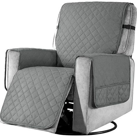 Housses de Fauteuil inclinable, Canapé 1 Place Antidérapant pour Fauteuils Chaise Couvre Doux Protecteur Lavable à la Maison pour Maison avec Enfants et Animaux de Compagnie,Petit(Gris Clair) (1/5)