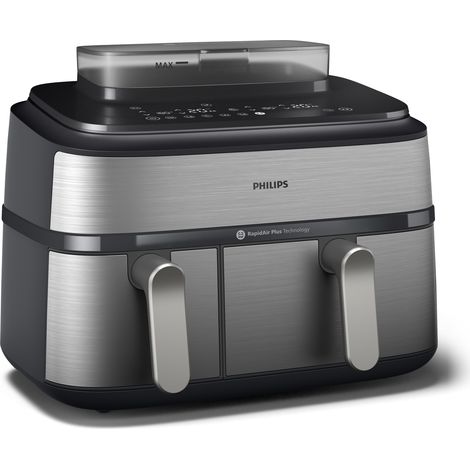 Philips Serie 5000 Airfryer doppio cestello con vapore, Friggitrice ad aria da 9.0L, 19 metodi di cottura, Pulizia cestello automatica, App ricette, NA555/00. Tipo di prodotto: Friggitrice ad aria ... (1/5)