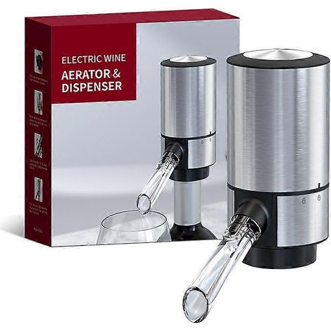 Aérateur à vin, verseur de vin électrique, verseur de vin automatique (1 pièce argentée)
