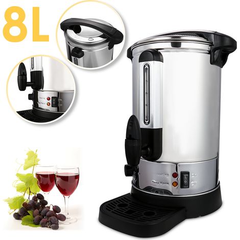 Randaco Dispensador de bebidas calientes 8 L, 1500 W, depósito inox 304, termostato, mantenimiento de calor, grifo y bandeja (1/5)
