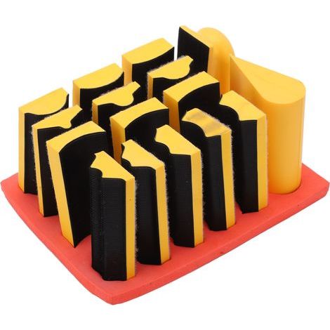 16 blocchi abrasivi autoadesivi per levigatura manuale di scanalature curve del legno (1/5)