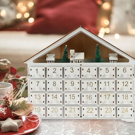 Calendario dell'Avvento in Legno 24 Tiroirs LED Réutilisable pour DIY Décoration de Noël Ornements Uniques-AUTRES (1/4)