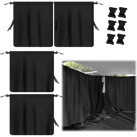 Ensemble de 4 Rideaux d‘Intimité pour Voiture, 140x80 cm – Store de Séparation avec Cache-Fenêtres Latérales, Idéal pour Camping, Voyage et Protection Solaire (1/5)