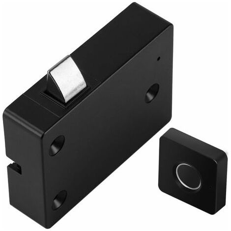 Serrure électronique intelligente pour armoire, serrure pour tiroir de meuble, serrure à empreinte digitale, rechargeable par USB, noire (1/5)