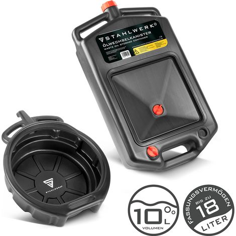 Juego de 2 piezas para el cambio de aceite: bandeja colectora de aceite de 10 l y bidón para cambio de aceite de 18 l (1/5)