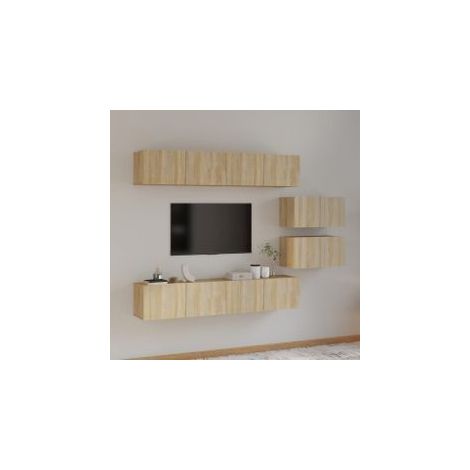 Ensemble de meubles TV 6 pcs Chêne sonoma Bois d'ingénierie (1/5)