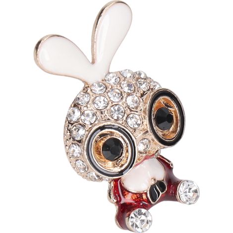 Lot de 5 autocollants lapin à faire soi-même, confectionnés à la main avec soin, pour décorer vos barrettes à cheveux (rouge). (1/5)