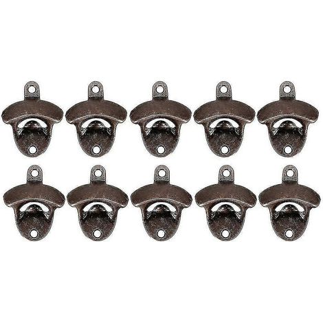10er-Pack Wandflaschenöffner, rustikales Bieröffner-Set im Vintage-Stil