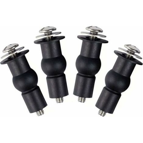 4 pièces fixation cuvette WC - Charnières abattant vis caoutchouc (1/4)