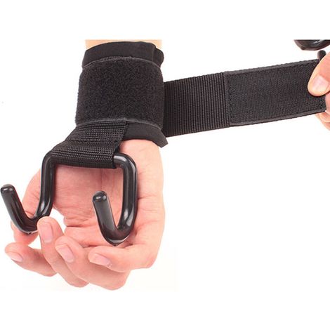JOORRTCrochet de puissance de squat d'haltérophilie de forme physique de 2 pièces, ceinture auxiliaire de traction de barre horizontale, crochet d'haltérophilie, (crochet de sangle de bras (350g) (1/4)