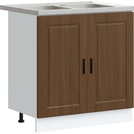 Maison Exclusive - Mobiletto per lavabo Porto 2 pcs Marrone Legno multistrato