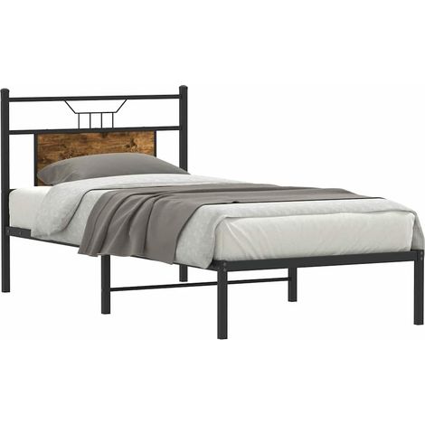 vidaXL Giroletto senza Materasso Rovere Fumo 75x190 cm in Truciolato (1/4)
