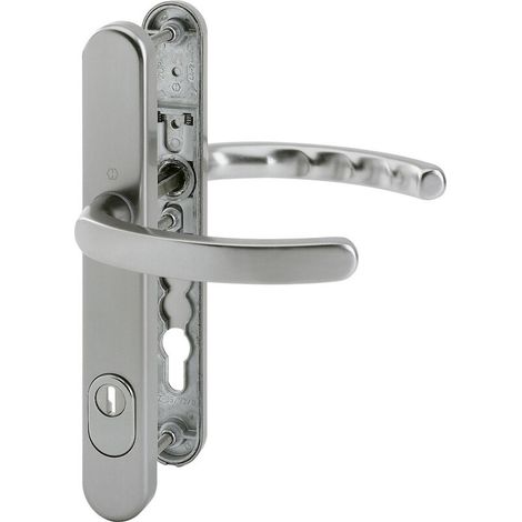 HOPPE® Schutz-Drückergarnitur mit Schmalschild Luxembourg 1500/3359ZA/3357N, Aluminium, 2202301 (1/3)