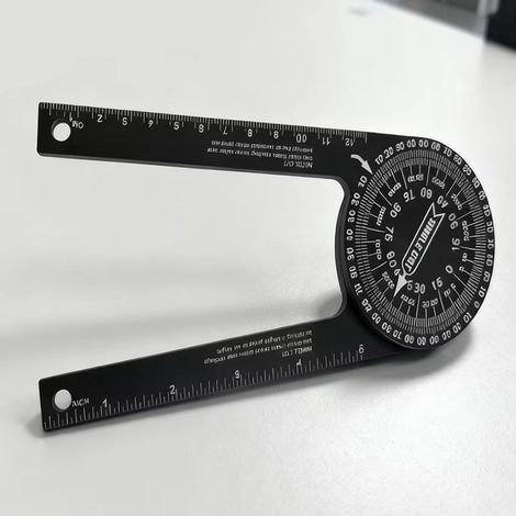 Rapporteur d'angle en plastique haute précision (1 pièce), jauge d'angle horizontale à 360°, positionneur pour la coupe d'angles en menuiserie (1/5)
