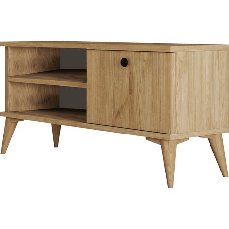 Porta TV in legno "Retro" - 90 x 29 x 44 cm - Rovere (1/4)