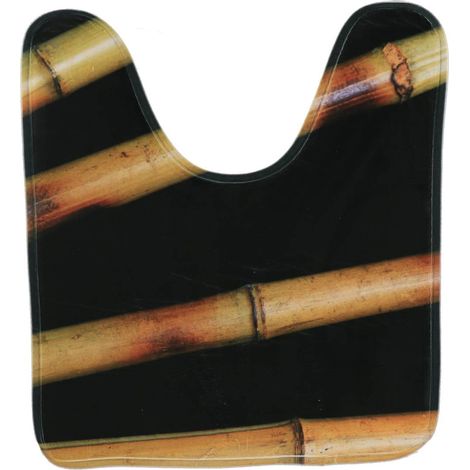 Bedruckte mikrofaser-wc-konturmatte 45x50 cm - bath time - Tendance