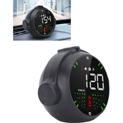 (Vidéo disponible) Compteur de vitesse GPS LED universel pour voiture HUD affichage tête haute haute définition avec vitesse/heure/altitude/température/guide de direction (M10) (1/5)