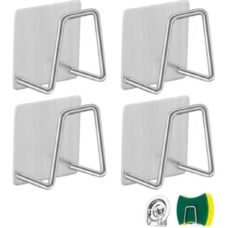 Porte éponge inox auto-adhésif – Installation facile sans outils – Imperméable et antirouille – Pour cuisine et salle de bain (1/5)