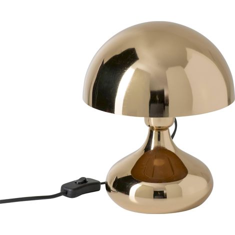 Lampe de table ronde en métal doré brillant - doré brillant (1/3)
