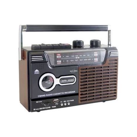 Radio-Kassettenspieler - INOVALLEY - RK10N - Lautsprecher 1 x 8 Watt - AM/FM/SW1/SW2