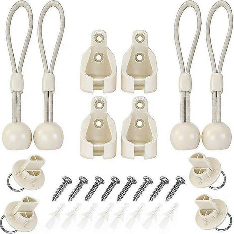 Kit de 4 pièces de rechange pour store enrouleur extérieur Coolaroo : tendeurs élastiques et embouts de fixation. (1/5)