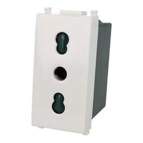 Presa Bipasso Bivalente Urban 2P+T 10/16A Bianco Compatibile Vimar Plana SD71800