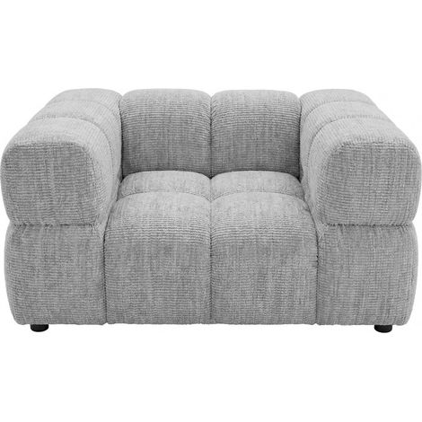 GUSTAVE - Fauteuil tissu chenille Gris clair (1/5)