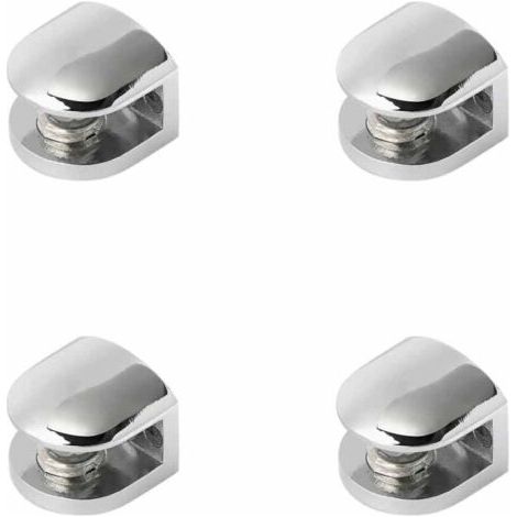 Ensemble de 4 supports pour étagères en verre, clips en verre réglables, crochets muraux pour miroirs, convient aux étagères en verre de 8 à 10 mm, aux miroirs et aux étagères en bois.