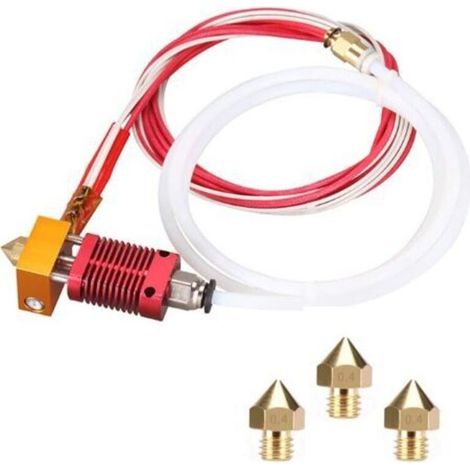 Kit de buse pour imprimante 3D MK8 Hotend Kit Compatible avec Alfawise U20 U30 Creality Ender 3 Kit d'extrémité chaude d'extrudeuse MK8 assemblé avec buse 0,4 mm 24V 40W (1/5)