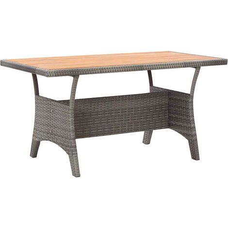 vidaXL Mesa de jardín de madera maciza de acacia gris 120x70x66 cm (1/5)