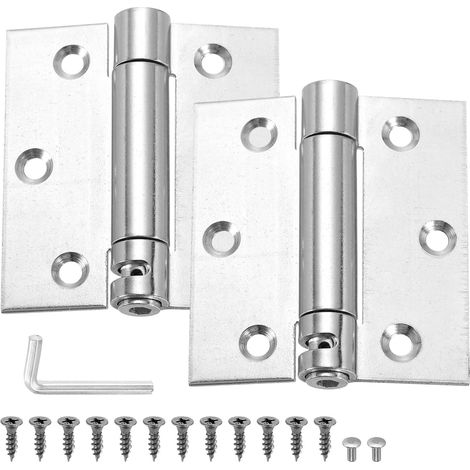 2 Pcs 3 Inch Charnière à Ressort Charnières Lourdes Argenté (1/5)