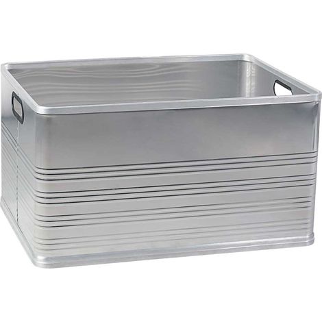 BRB Boîte de stockage en aluminium rectangulaire BRB, style glissière à couvercle, 118 L, L x l x H 700 x 500 x 375 mm (1/3)