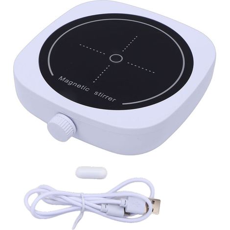 Small 1L magnetic stirrer, adjustable speed mixer, stirring plate for laboratory experiments, non-slip rubber mat (1/5)