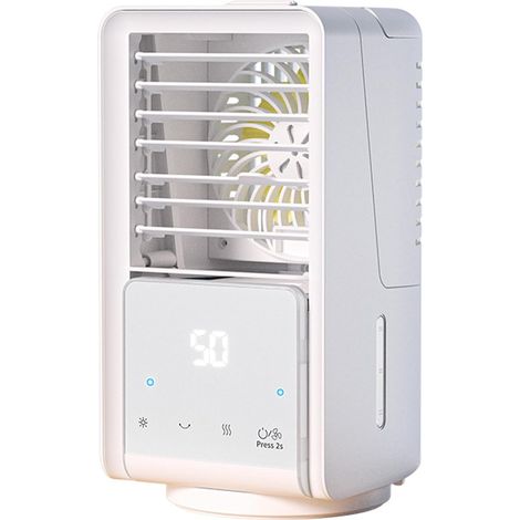 JSSEVN - Ventilador evaporativo, ventilador de escritorio, velocidad del viento ajustable en tres niveles, con cabezal giratorio de 120° para proporcionar circulación de aire en el hogar. (1/5)