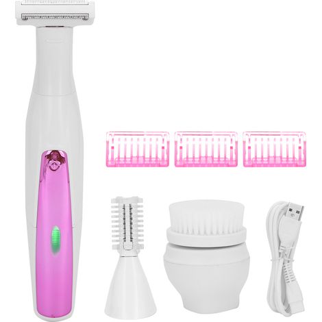 Rasoir Électrique 3‑en‑1 pour Femmes - Épilateur Visage, Brosse Nettoyante et Tondeuse à Sourcils (1/5)