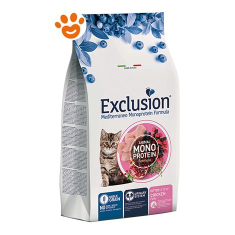 Exclusion Cat Mediterraneo Monoproteico Noble Grain Kitten Pollo - Sacco 12 Kg -