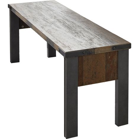 Sitzbank 140 cm PROVO-19 in Old Wood Nb. mit Matera anthrazit, B/H/T: ca. 140/44/35 cm (1/4)