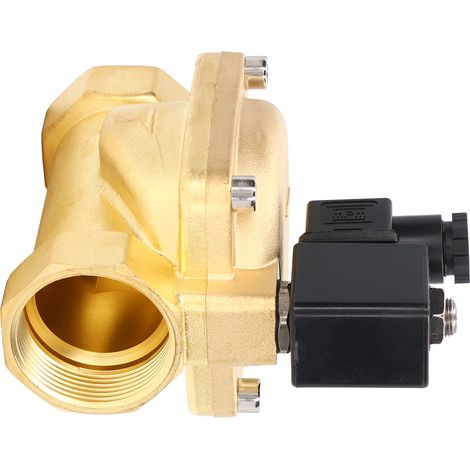 Magnetventil aus Messing, G1-1/2 Zoll, normalerweise geschlossen, 2 Positionen, 2-Wege, mit Pilotmembran, Hochdruck, 110 V (1/5)