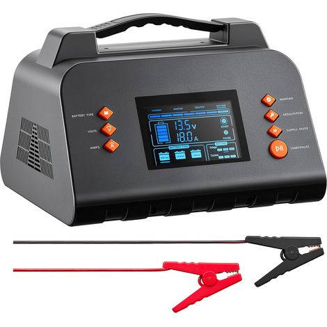 Mophorn Cargador de batería de coche 30A 6V 12V 24V para baterías de litio LiFePO4 y plomo-ácido, con pantalla LCD, 4 modos de funcionamiento, carga en 7 etapas, compatible con automóviles (1/5)