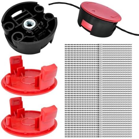 Applicable F016800431 Fil de rechange pour débroussailleuse Bosch AFS 23 à 37, avec couvercle de bobine F016F04841 et tête de coupe F016F04839, 37 cm × 3,5 mm (50 lignes + 2 couvercles + 1 tête) (1/5)