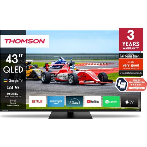Televisor  THOMSON  65"  4K/Smart  QLED  3840 x 2160  LAN inalámbrica  Bluetooth  Google TV  Negro  65QG7C14 (1/4)