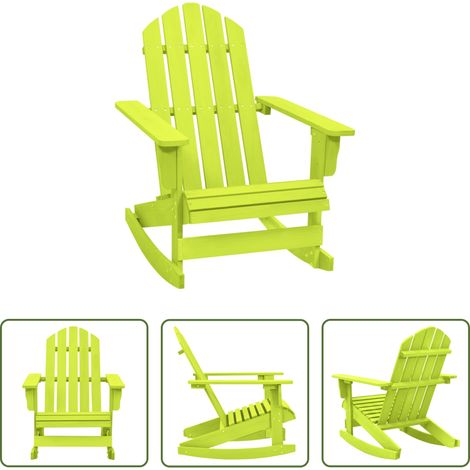 Chaise Adirondack - Chaise à bascule de jardin Adirondack bois de sapin massif vert (1/5)