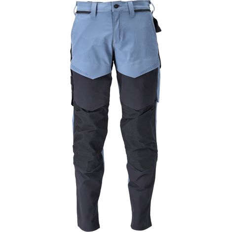 Pantalon de travail avec poches genouillères MASCOT Customized - 22379-311/2-Bleu gris/marine-46-90
