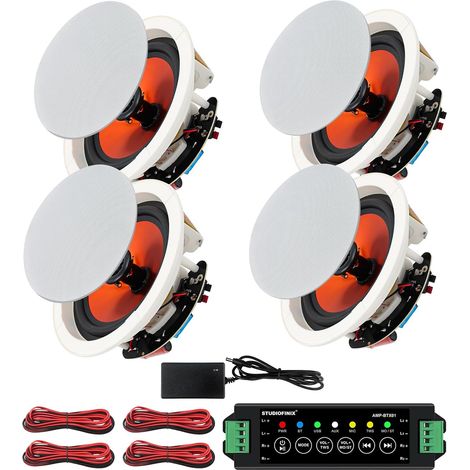 Bluetooth Ceiling Speakers 6.5 Inch 600W Recessed Speaker System for Home Suitable for Indoor, Kitchen, Home Theater, Bedroom, Office, Covered Patio (4 (1/5)